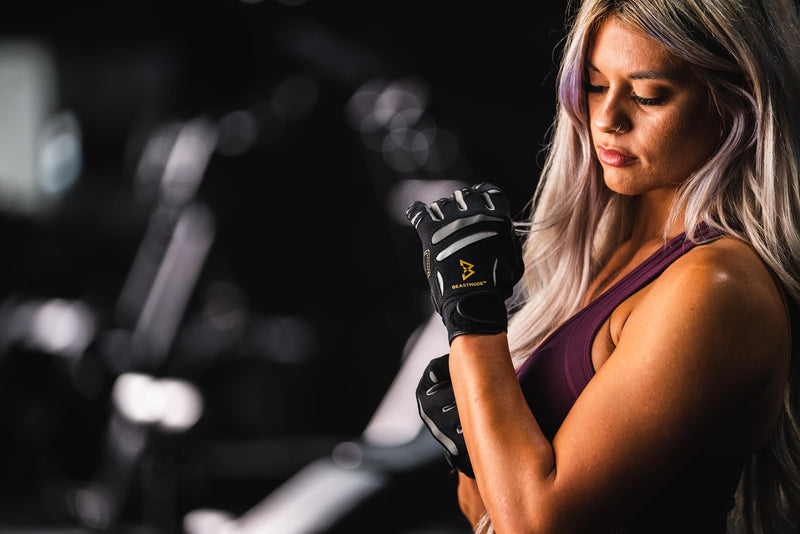 Bionic Women's Beastmode Full Finger Gym Workout Gloves Large - BeesActive Australia