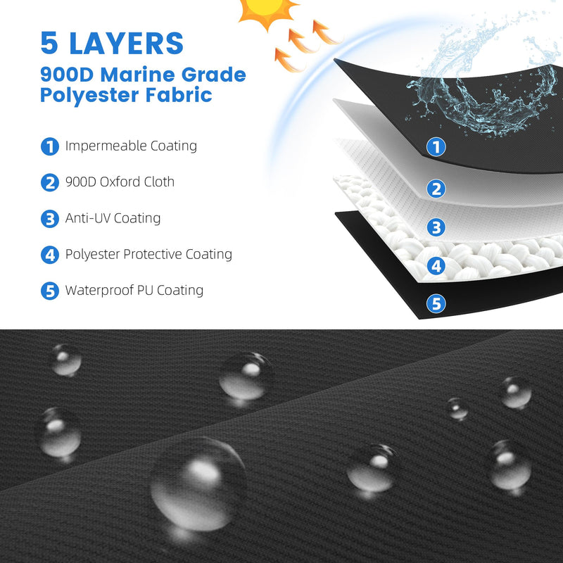 2 Pack Boat Speaker Covers, 900D Waterproof Wakeboard Tower Speaker Cover, Marine Grade UV Resistant Polyester Fabric, 14" H x 14" W x 13" D, Black L:14" H x 14" W x 13" D