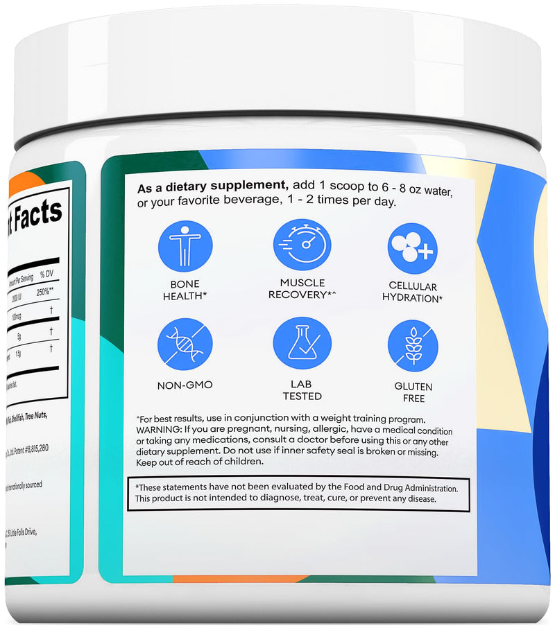 GoldenRoot GLDN Creatine HMB - Creatine Monohydrate with HMB for sustained Muscle Support and Recovery with Vitamin D3 and K2 for Bone and Joint Health - Unflavored - 30 Servings (1)