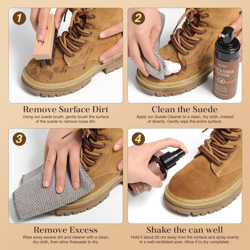 Suede & Nubuck Care Kit for Clog & Sandal, 5-Piece Set with Cleaner, Protector, Suede Brush & Eraser Clean, Microfiber Cloth, Premium Care Kit Protect for Shoes, Boots, Uggs, Jackets, Bags and Apparel - BeesActive Australia