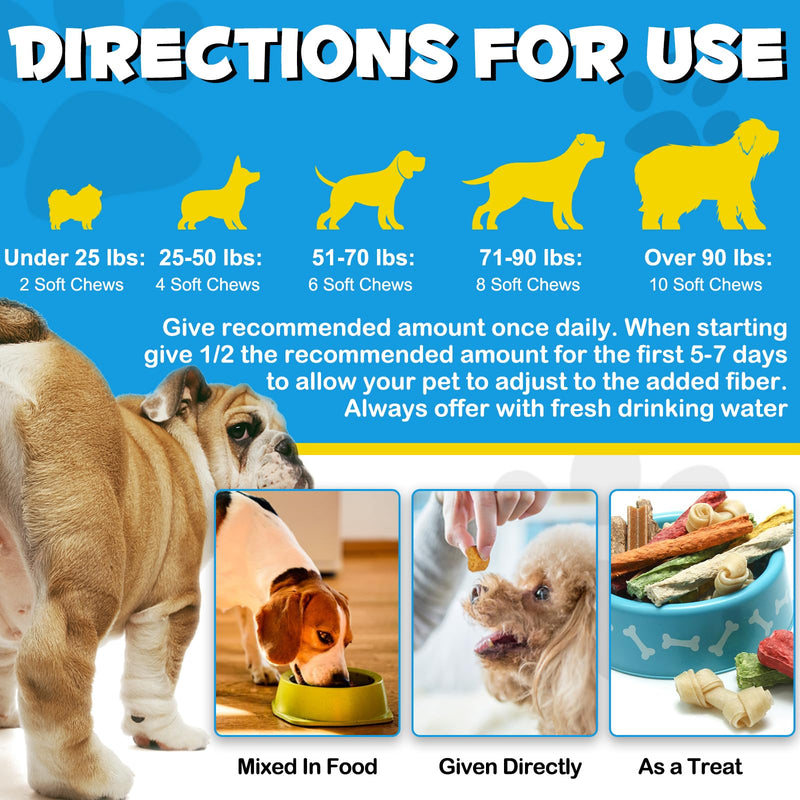 Digestive Fiber Cut Support Chews for Dogs|With Pumpkin,Probiotics & Digestive Enzymes|Supports Normal Stool Consistency,Gut Balance & Natural Elimination|150 Chews–All Breeds&Ages