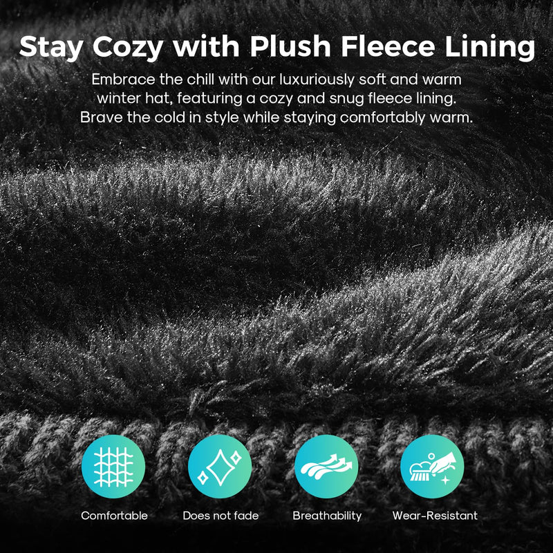 Bluetooth Beanie with Light for Men, Beanie with Light Unisex USB Rechargeable Hands-Free 4 LED, Headlamp Cap with Wireless Headphones Built-in Speaker Mic Gifts for Men Dad Teen (Black) One Size Black