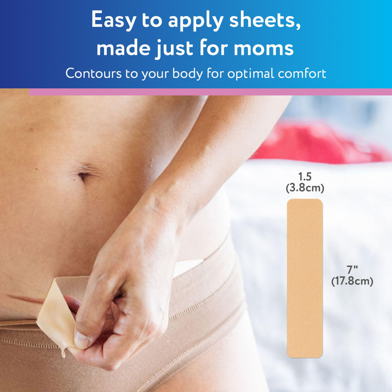 ScarAway Advanced Silicone Scar Sheets for C-Section, Reusable Strips (1.5” x 7”) for Hypertrophic and Keloid Scars from C-Section & Other Surgeries, 4 Sheets - BeesActive Australia