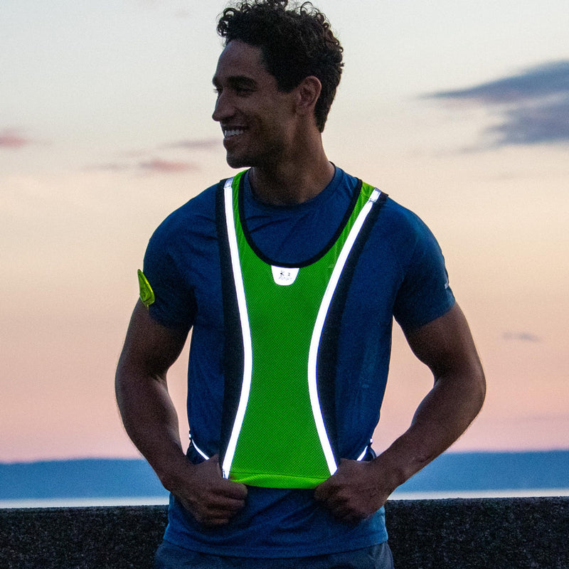 Amphipod Luminous-Lite Reflective Vest for Running, Cycling & Walking, High-Visibility Safety Vest for Low-Light Conditions for Men & Women - Yellow - OSFM - BeesActive Australia