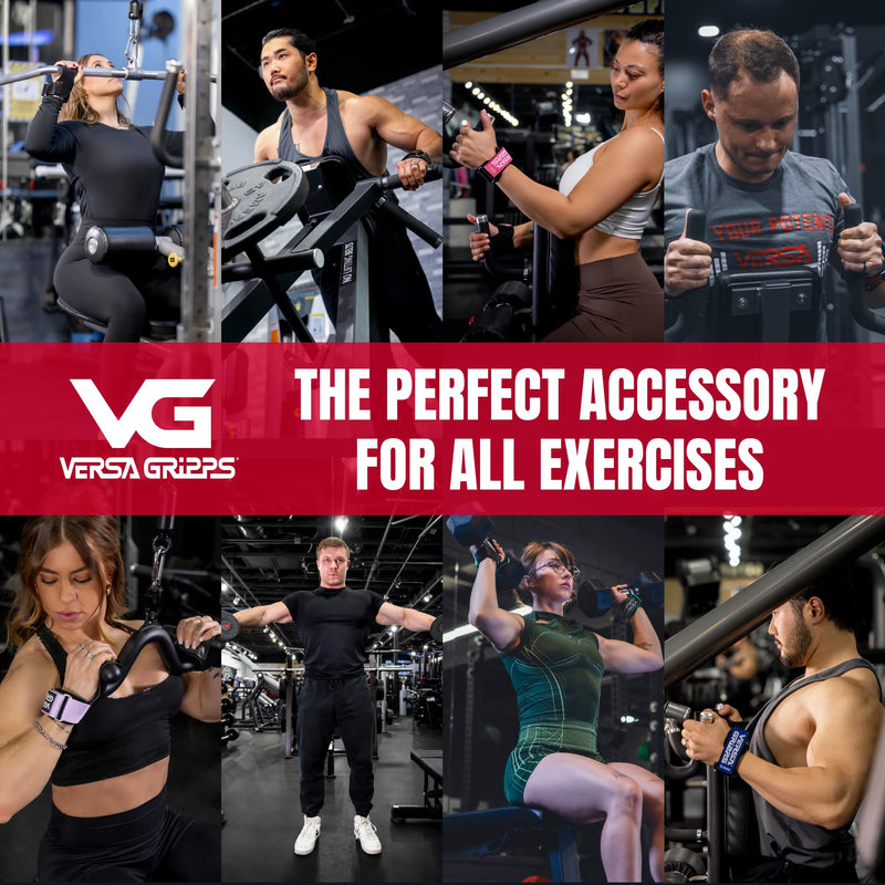 Versa Gripps® Classic, Made in The USA, Wrist Straps for Weightlifting Alternative, The Best Training Accessory Pink Label Med/Large: 7-1/8 to 8 inch wrist - BeesActive Australia