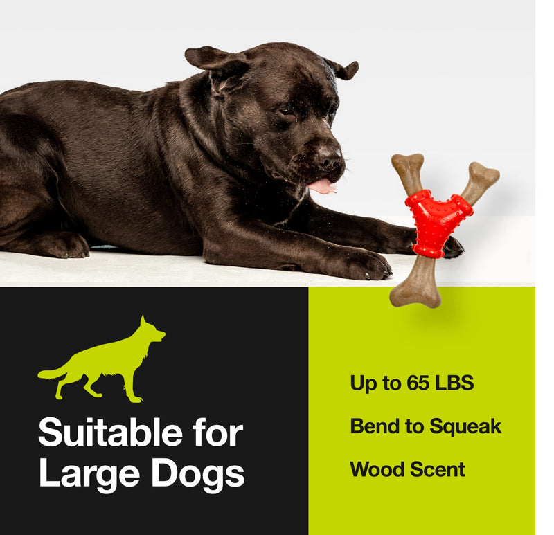 Hero Bonetics Noisy Joint Wishbone - Promotes Healthy Teeth, Gums and Mind - Wood Scented - for Large Dogs - PawsPlanet Australia