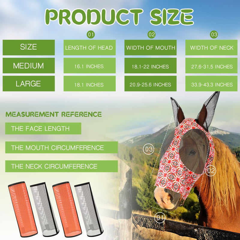 10 Pcs Horse Mask Boots for Horses Set Horse Supplies 8 Pcs Breathable Horse Leg Wraps 2 Pcs Comfort Elasticity Mask for Preventing Scratches Reduce Stomping Leg Fatigue Medium - BeesActive Australia