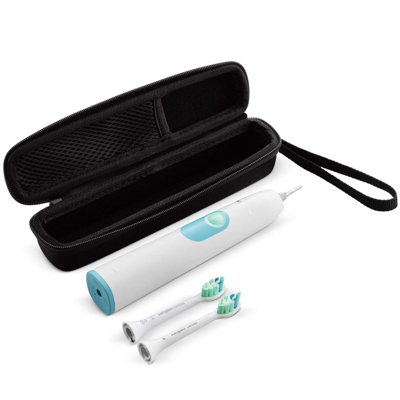 caseling Hard Toothbrush Travel Case Fits Philips Sonicare Protective Clean 4100 Sonicare 2 Series Portable Toothbrush Holder with Easy Grip Carry Strap (Small (Great for Travel)) Small (Pack of 1)