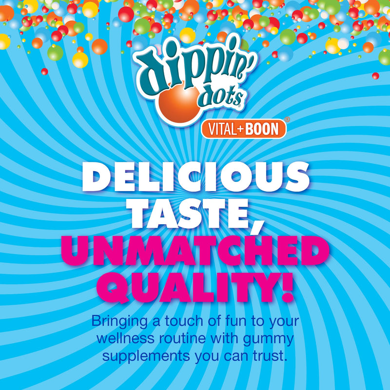 Dippin' Dots Hair Skin and Nails Vitamins, Biotin Collagen (60ct) | 10,000mcg biotin gummies, hair growth supplements, hair vitamins for women; vegan, non-GMO gluten free. 60 Count (Pack of 1)