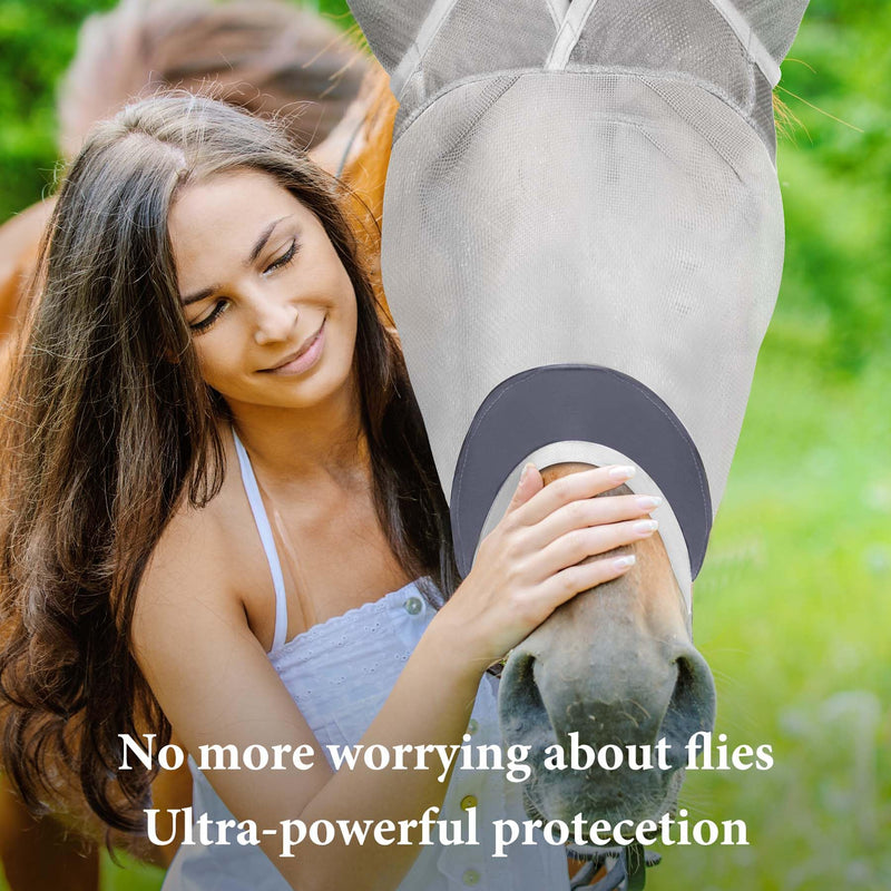 Horse Fly Mask, Super Comfort Fly Masks for Horses, Adjustable UV Protection Breathability Horses Fly Masks with Ears, Pony Mini Equine Fly Mask for Miniature Foal Draft Cob Srabian Full(XS) (XL) XL - BeesActive Australia