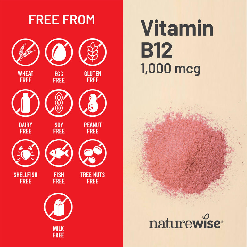 NatureWise Vitamin B12 1000 mcg - Dietary Supplement for Supporting Energy Metabolism, Mental Clarity, Nervous System Health - Easy-to-Swallow, Soy & Gluten-Free, Non-GMO - 150 Count[150-Day Supply] Unflavored 150 Count (Pack of 1)