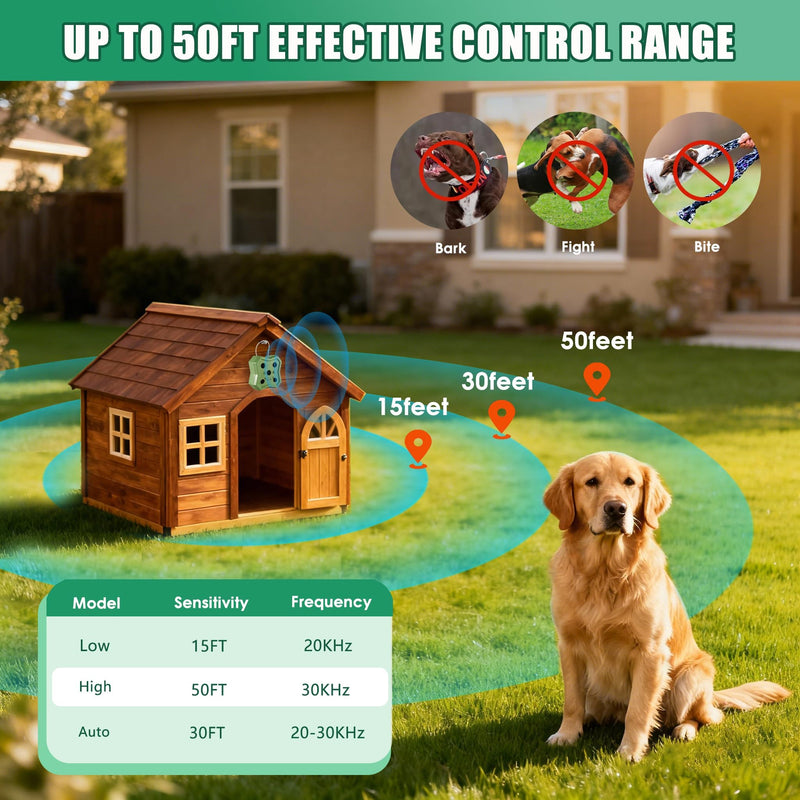 Anti Barking Device for Dogs: Ultrasonic Dog Bark Deterrent Devices with 3 Training Modes 50 FT | Dog Barking Silencer Bark Box for Indoor Outdoor | Stop Barking Control Device for Dogs (Green)