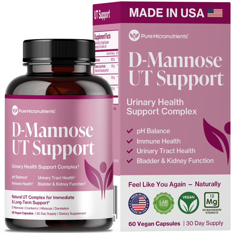 Pure D Mannose Capsules 1000mg Per Serve - Fast Acting UTI Support - Urinary Tract Cleanse & Bladder Health - Cranberry, D-Mannose, Dandelion, Hibiscus Flower - 60 Veggie Caps 1 - BeesActive Australia