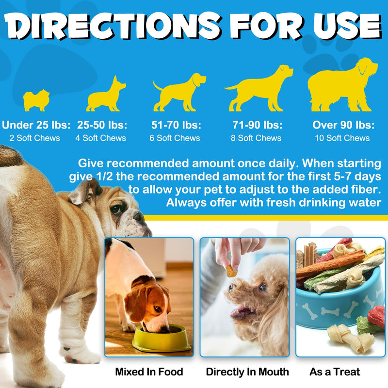 Anal Gland Support for Dogs, 150 PCS Anal Gland Supplement Soft Chews with Pumpkin Puree Fiber, Dog Diarrhea Supports Healthy Anal Gland & Intestinal Function with Digestive Enzymes & Probiotics - BeesActive Australia