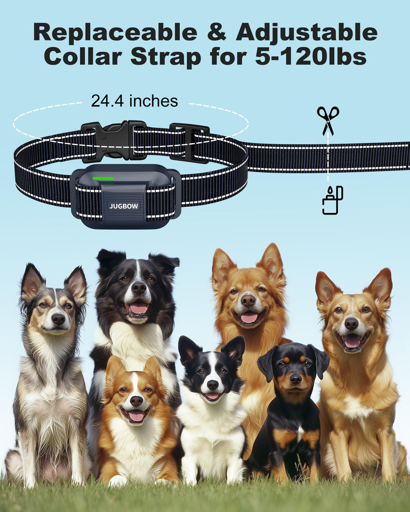Jugbow Dog Shock Collar - 4200FT Dog Training Collar with Remote for 5-120lbs Small Medium Large Dogs, IPX8 Waterproof E Collar with 4 Training Modes, Security Lock, Rechargeable Shock Collar Dark Blue - BeesActive Australia