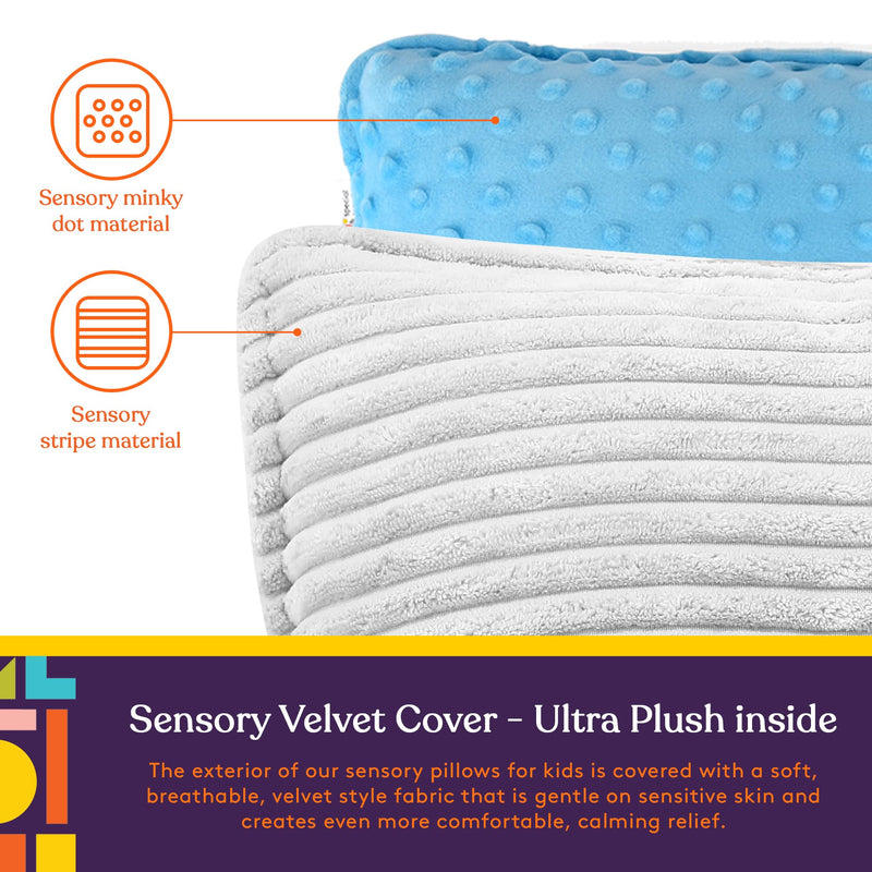 Special Supplies Vibrating Pillow Sensory Pressure Activated Calm for Kids and Adults, 12‚Äù Plush Soft Cover -Textured Therapy Stimulation Bumps- 3 Vibration Modes, Music & Voice Recording (Blue) - BeesActive Australia