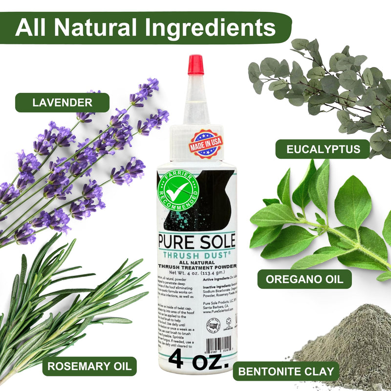 Pure Sole Severe Thrush Treatment for Horses | Targets Black Smelly Thrush & Deep Sulcus | Hoof Mud, Hoof Cleanse and Thrush Dust Bundle