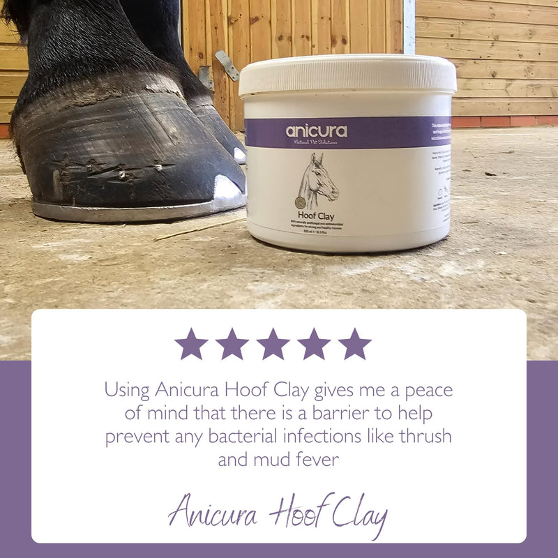 Anicura Hoof Clay for Horses – Antimicrobial & Antifungal Hoof Care, Prevents Thrush & Mud Fever, Promotes Hoof Strength, Cooling & Anti-Inflammatory Formula, 500g