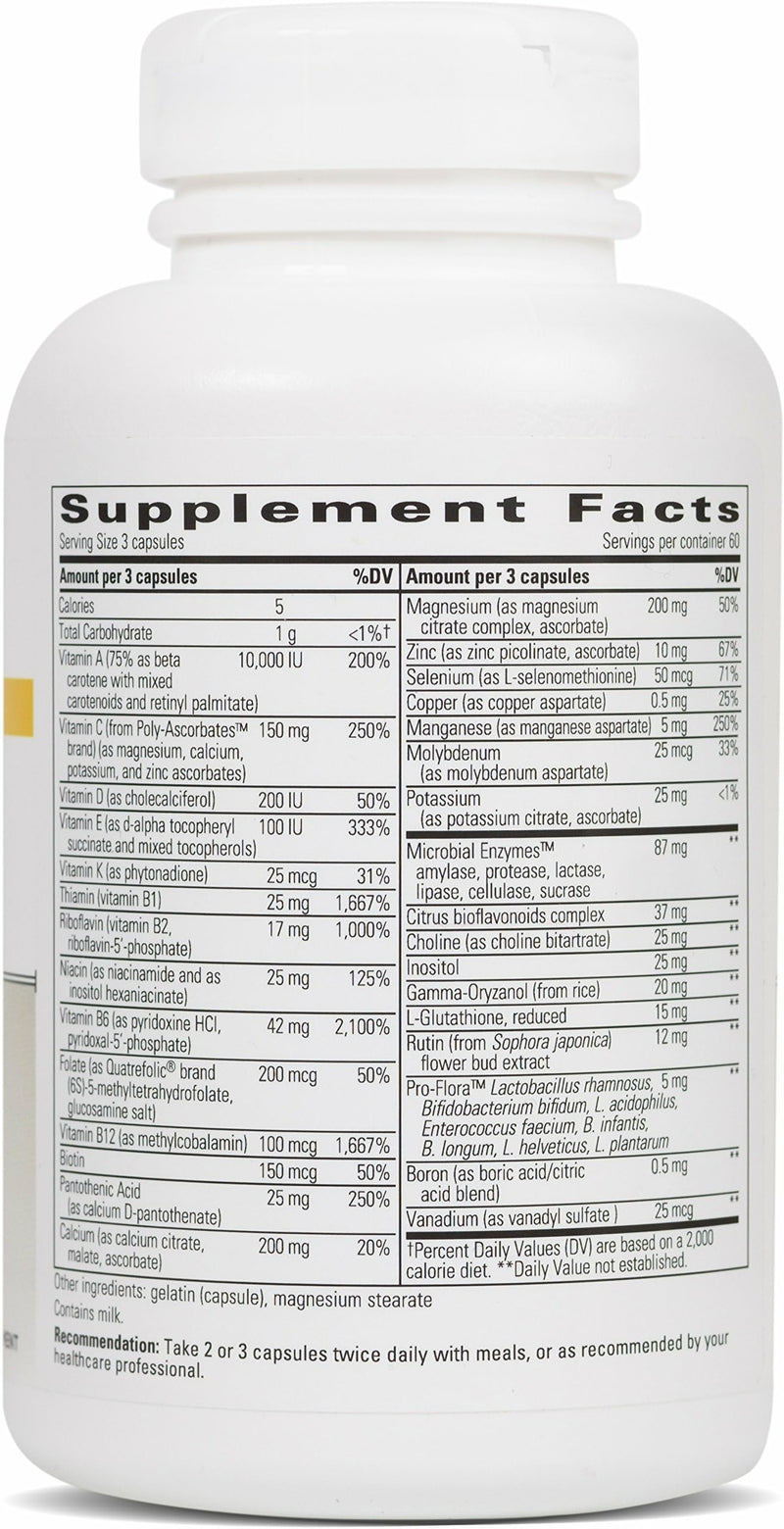 Integrative Therapeutics NutriVitamin Enzyme Complex - Multivitamin Supplement for Antioxidant Support* - Digestive Enzymes with Essential Nutrients - Dairy-Free - 180 Capsules (60 Servings) Unflavored 180 Count (Pack of 1)