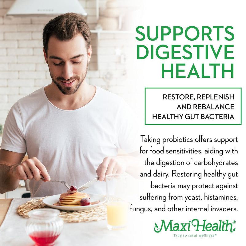 Maxi Health Probiotics for Digestive Health and Gut – 15 Strains, 20 Billion CFU Active Organisms - Probiotics for Men and Women – Daily Probiotic for Digestive Support, 60 Capsules | Kosher | Probiotics for Women & Men | 15 Strains · 20 Billion CFU | ...