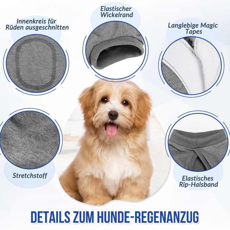 SlowTon Dog Surgery Recovery Suit - Puppy Suit for Cats After Surgery, Cone E Collar Alternative for Female Dogs, Surgical Castration Suit for Abdominal Wounds Skin Diseases M Grey - BeesActive Australia