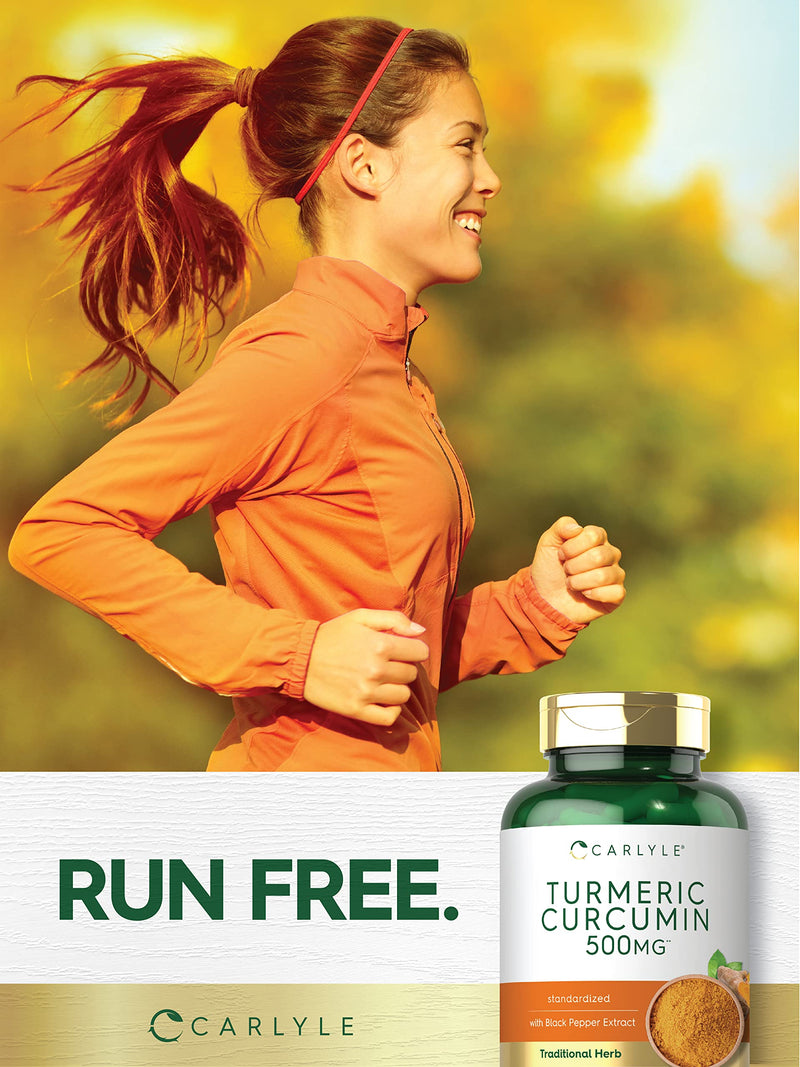 Carlyle Turmeric Curcumin with Bioperine | 500 mg | 180 Powder Capsules | Support Complex with Black Pepper | Non-GMO, Gluten Free Supplement - BeesActive Australia