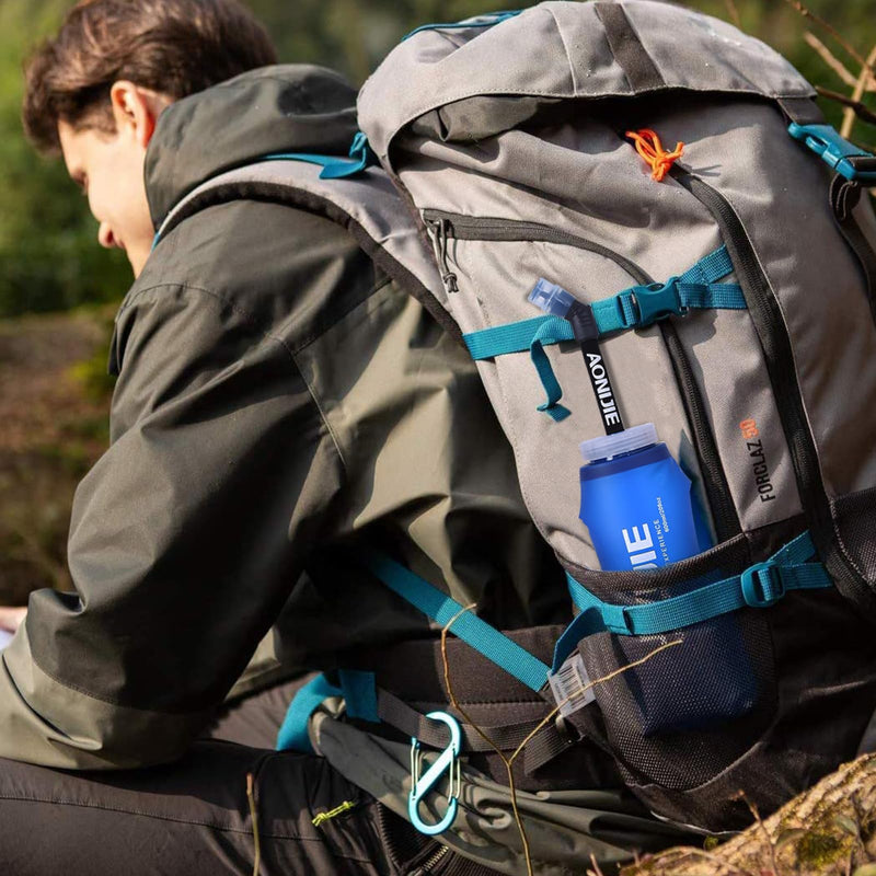 Azarxis TPU Soft Flask Collapsible Water Bottles BPA-Free 250ml 350ml 500ml 600ml for Hydration Vest Pack Running Hiking Cycling Climbing 350ml / 11.83oz with Speed Straw - 2 Pack