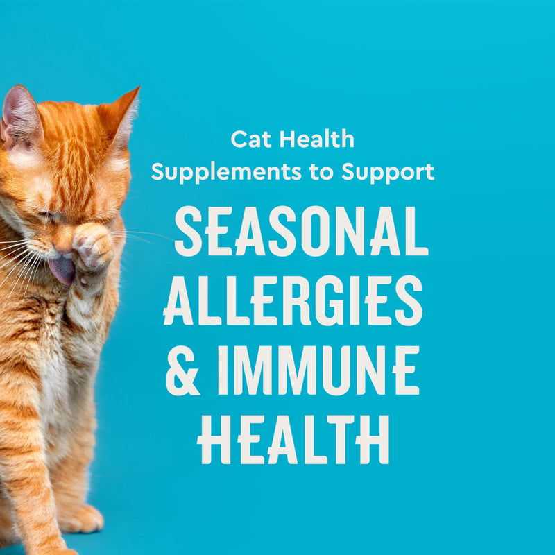 VetIQ Allergy Pro+ Relief, Cat Allergy Treats, Supplement & Vitamins with Probiotics, Fish Oil, Tart Cherry, Skin & Coat Support, Sneezing & Itching Relief, Seasonal Allergies, 3.7oz 3.7 Ounces