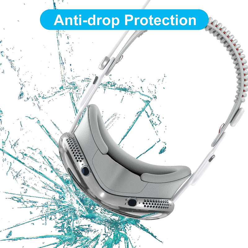 ANNGELAS for Vision Pro Clear Case with Camera Cutouts,Without Affecting Tracking Scans,Crystal Transparent TPU Bumpers Silicone Shockproof Protective Cover Compatible with Vision Pro Glasses(Clear) - BeesActive Australia