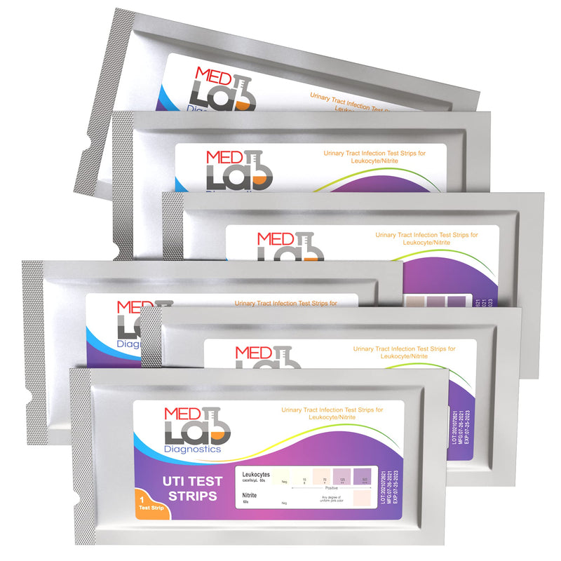 UTI Test Strips(Pack of 6) Individually Wrapped Urinary Tract Infection Urine UTI Test Kit for Women, Men, Kids Cats and Dogs