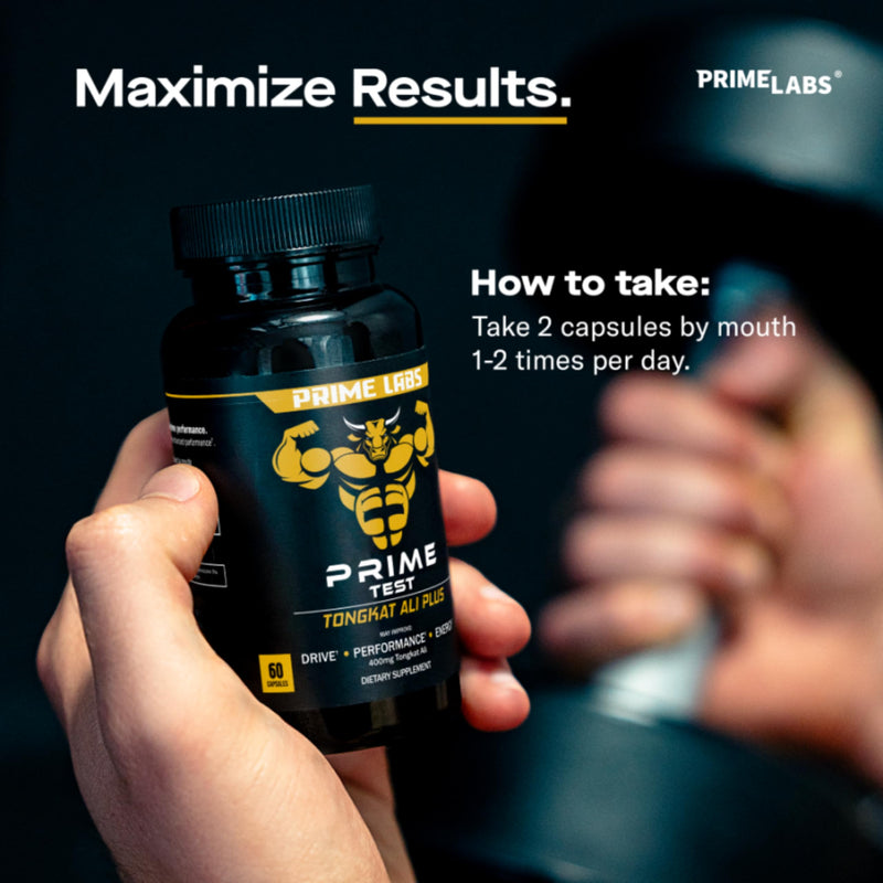 Prime Labs Tongkat Ali for Men - Plus Organic Black Maca Root - Enhanced Performance - Renewed Vitality - Tongkat Ali Extract, Maca Root Powder, Tribulus Terrestris - 60 Capsules - BeesActive Australia