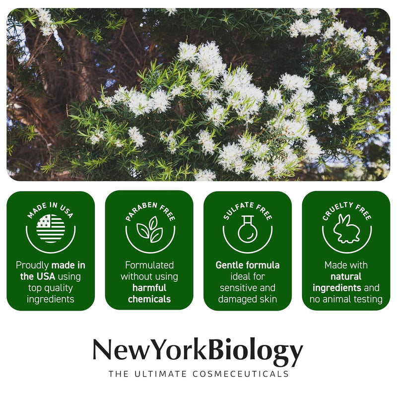 New York Biology Tea Tree Oil Foot Cream for Dry Cracked Feet, Athletes Foot, Nail Fungus, Jock Itch, Ringworm, Cracked Heels and Itchy Skin - Foot Cream - 8 oz - Pack of 2 Tea Tree Oil - 8.00 Ounce (Pack of 2) 8.00 Ounce (Pack of 2)