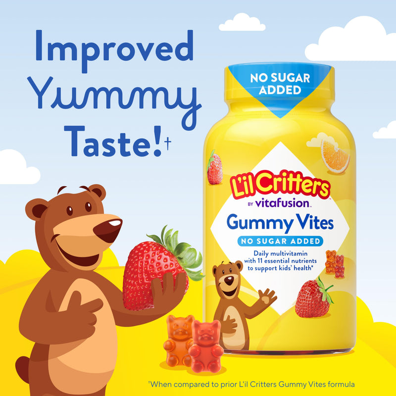 L'il Critters Kids Multivitamin Gummies | 100 Count | Gummy with Vitamins A, C, D, E | Assorted Fruit Flavors | No Sugar Added | Gluten-Free Children's Supplement 100 Count (Pack of 1)
