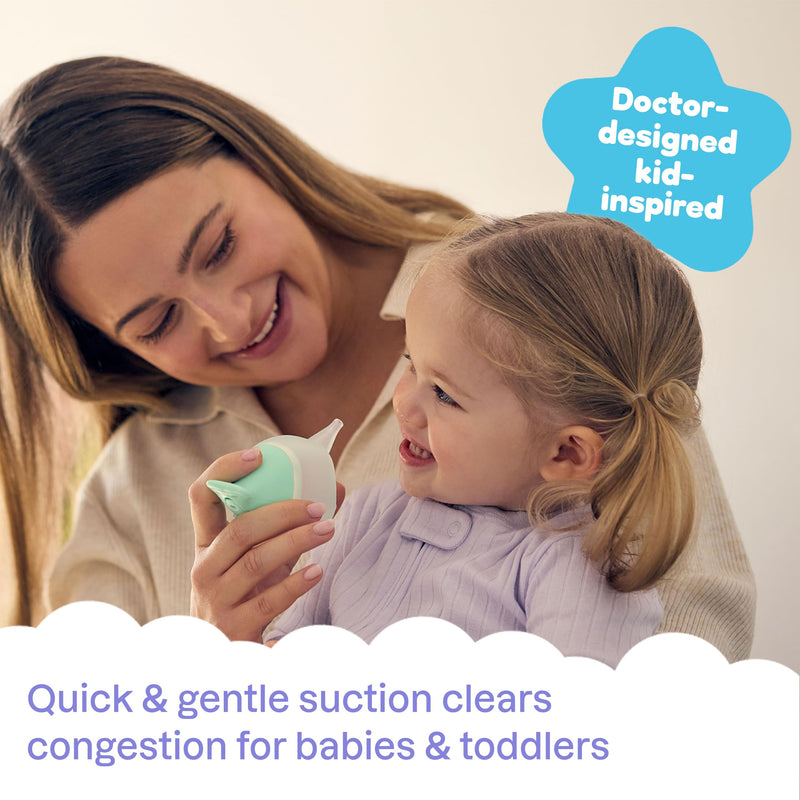 Playhouse MD Booger Buddy Nasal Aspirator Bulb, Narwhal - with LED Light for Babies & Toddlers – BPA-Free Snot Remover for Infant Stuffy Nose and Congestion Relief – Easy to Clean Design