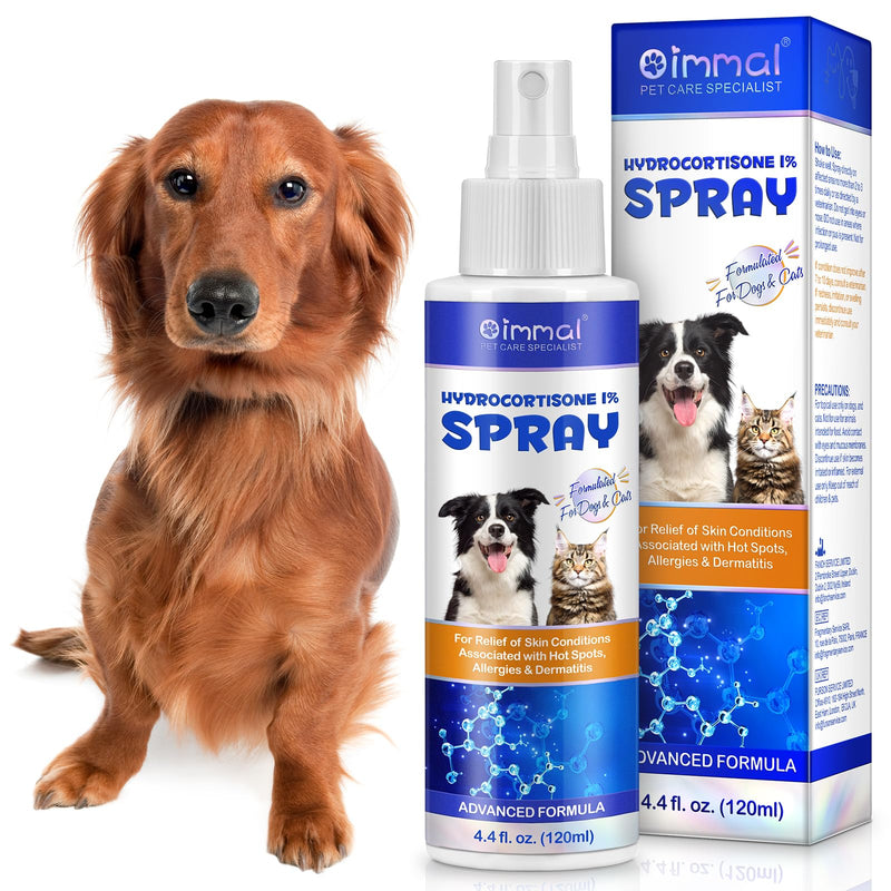 Anti Itch Spray for Dogs, Cats, Horses - Itch Remedies Relief Spray & Hot Spot, Bites, Scrapes, Irritated Skin for Dogs, Irritated Dry Itchy Skin - Pet Skin Care Treatment- 120ml / 4 oz