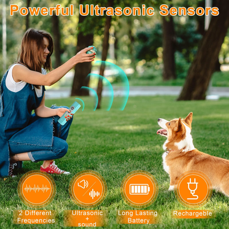 Anti Barking Device for Dogs - Dog Bark Deterrent Devices for Stopping Bad Dog Behavior - Ultrasonic Dog Bark Deterrent, Refuse to Shout and Slap - Best Anti Barking Device Rechargeable（Blue） Blue