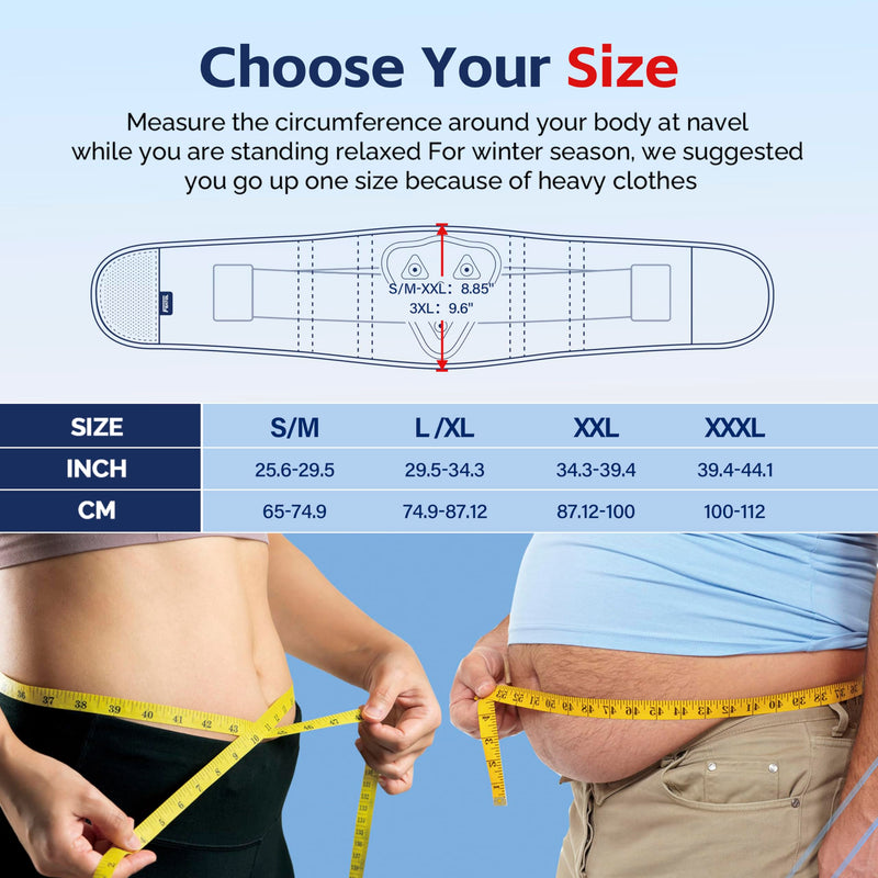 FEATOL Back Brace for Men Lower Back, Lumbar Support Belt- Back Pain, Adjustable Support Straps with Removable Lumbar Pad for Heavy Lifting Work, Plus Size(Black, L/XL Large/X-Large (Pack of 1) 3D Pad - BeesActive Australia