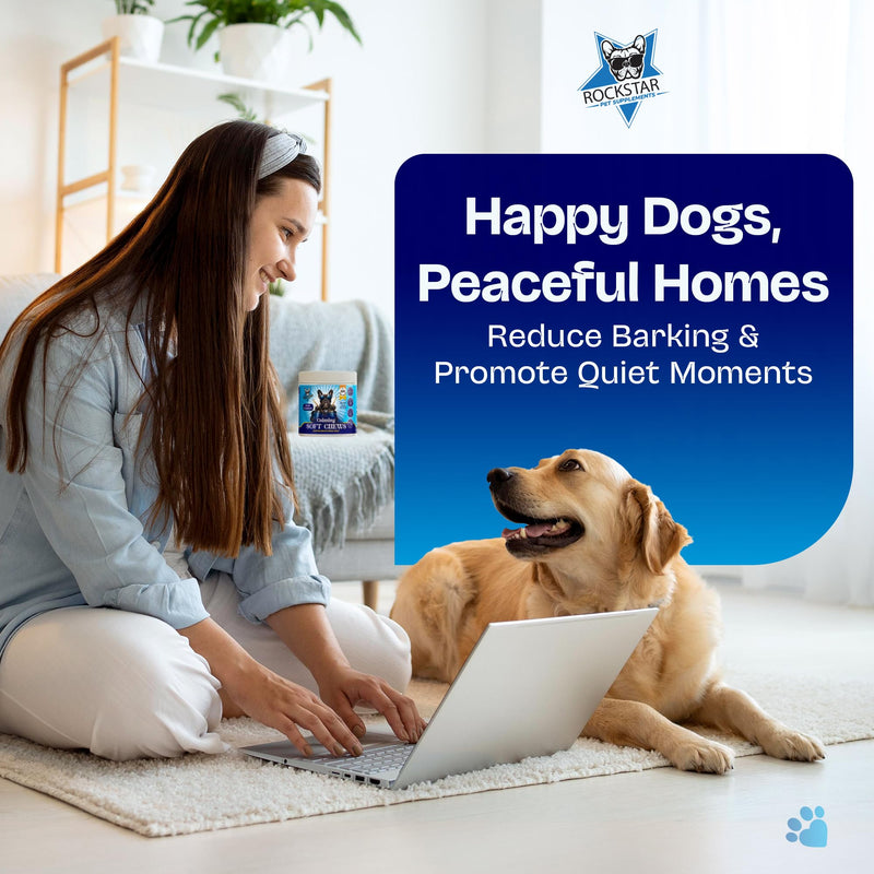 Calming Soft Chews for Dogs | Duck Flavour | Stress & Anxiety Relief, Promotes Relaxation, Barking Relief & Restful Sleep-Perfect for Small, Medium & Large Dogs.