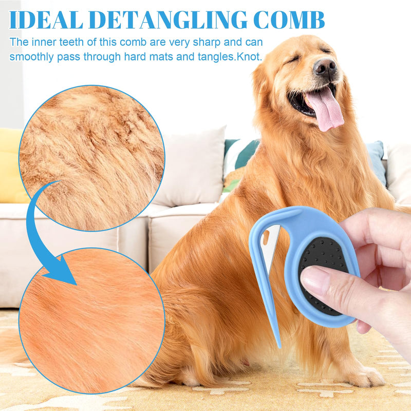 Pack of 2 detangling knife cat, knot comb hair removal tool, pet knotting comb, detangling knife cat with steel blade, grooming cat, for removing matted and loose hair - BeesActive Australia