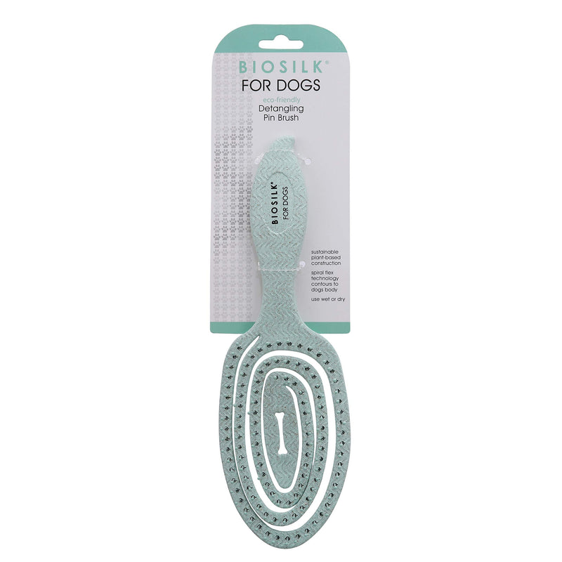 BioSilk for Pets Eco-Friendly Detangling Pin Brush for Dogs in Mint Green | Easy to Hold Ergonomic Handle Dog Brushes, Wet or Dry Dog Hair Brush, Light Blue (FF12806),Gray/Black 1 Count - BeesActive Australia