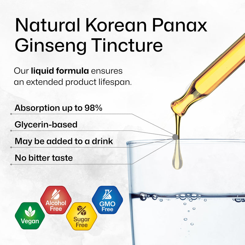 BIO KRAUTER Korean Red Ginseng Extract Liquid - Alcohol & Sugar Free Panax Ginseng Supplement - Vegan Immune Support Supplement - 4 Fl. Oz. 4 Fl Oz (Pack of 1)