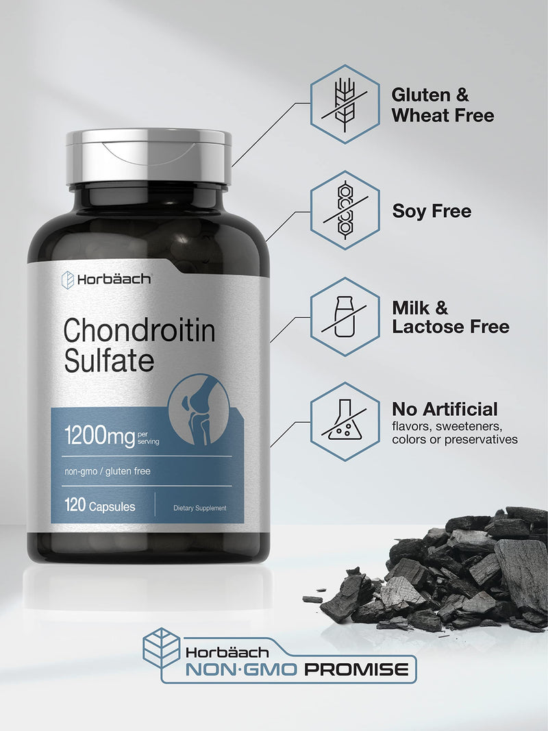 Horbaäch Chondroitin Sulfate 1200mg | 120 Capsules | Non-GMO & Gluten Free Supplement
