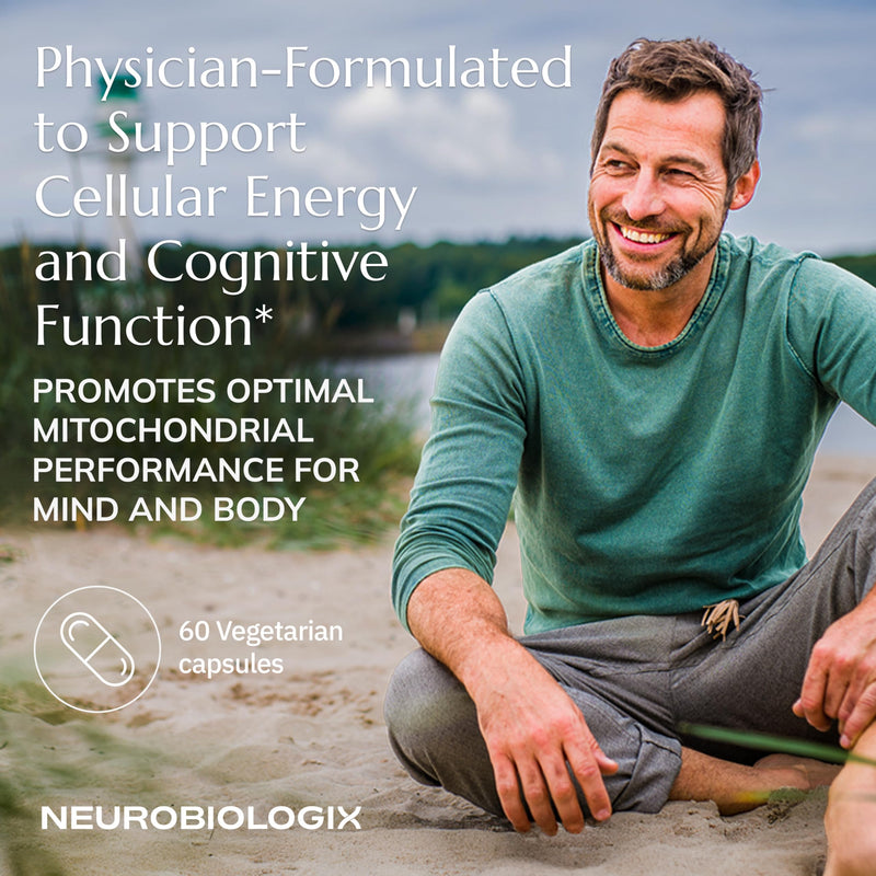 Neurobiologix Mito Cell PQQ Energy & Focus, CoQ10 & NADH, 60 Capsules | Vitamin C, Acetyl L-Carnitine & Antioxidants, Mitochondrial Support