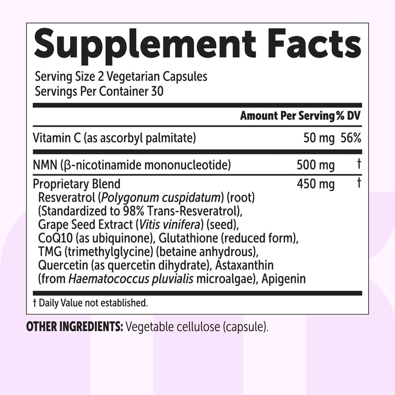 Micro Ingredients NMN Complex 1,000 mg Per Serving, 60 Veggie Capsules | 10-in-1 with Nicotinamide Mononucleotide, Resveratrol, Astaxanthin, TMG & CoQ10. NAD+ Supplement Precursor. Filler Free. 60 Count (Pack of 1)
