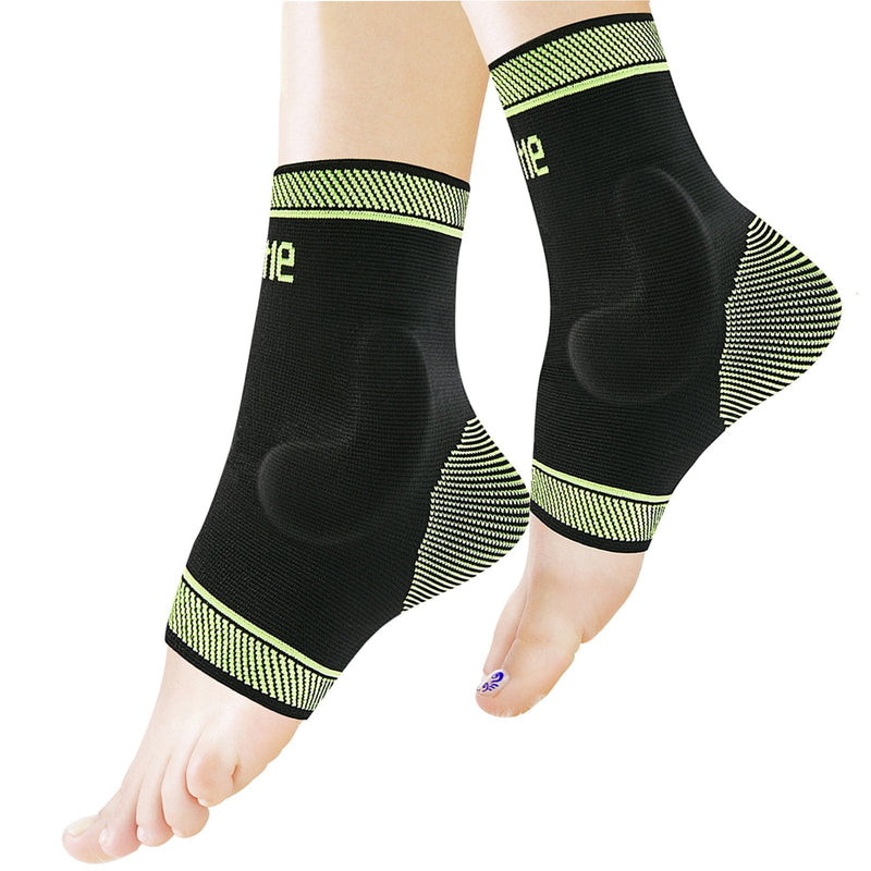 Adjustable Foot Socks, Ankle Brace Compression Support Sleeve with Silicone Gel, Arch Support - Boosts Recovery from Joint Pain, Sprain, Plantar Fasciitis (Black-XLarge) Black-XL