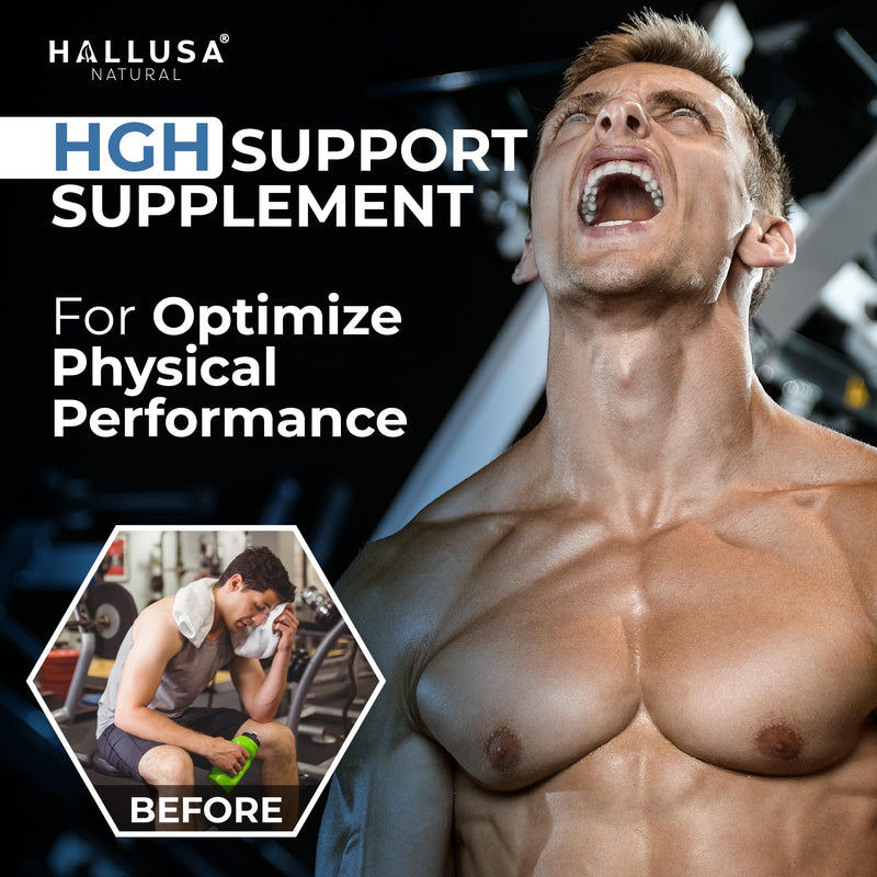 HGH-Releasing Support Supplement with L-Arginine & Ornithine | Nitric Oxide Support for Muscle Recovery, Energy & Performance | Amino Acid Complex with Vitamin B3 & Chromium | 60 Tablets