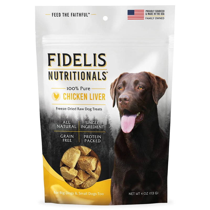 FIDELIS Freeze Dried Dog Treats for Large & Small Dogs - Gluten-Free (4 oz) - FIDELIS Dog Multivitamin Chewable (60 Vitamin Soft Chews) - BeesActive Australia