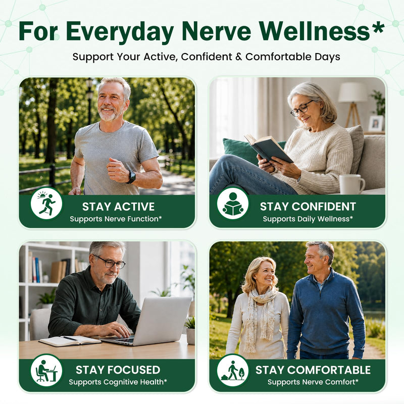 Neuropathy Support Supplement with R-Alpha Lipoic Acid 1200mg ALA– Nerve Health Formula for Neuropathy Pain Relief for Feet Hands Fingers Legs, Sciatica Ease with Vitamin B1 B6 B12–150 Softgels