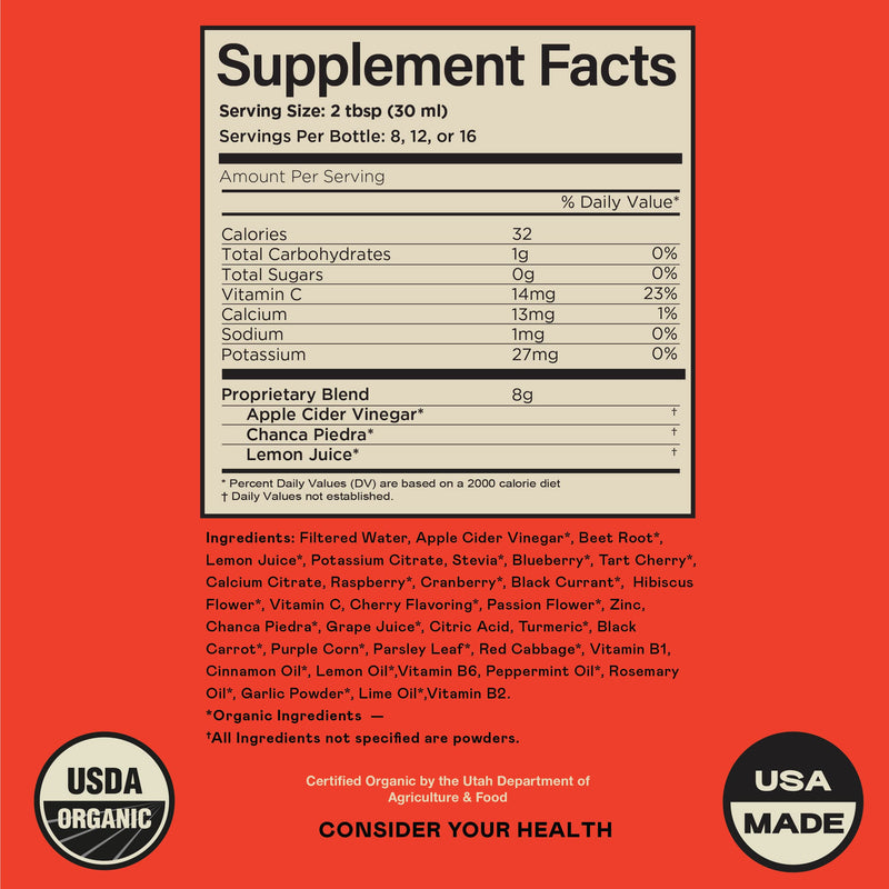 CNP | Kidney Complete Liquid 12oz - ACV Lemon, Chanca Piedra Cleanse Aid | Kidney support liquid with apple cider vinegar, lemon, chanca piedra, beet, citric acid and vitamin C for cleanse routines 12 Fl Oz (Pack of 1)