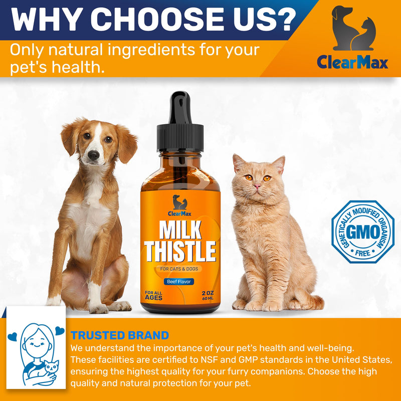 Milk Thistle for Dogs and Cats – Milk Thistle Supplement for Dogs and Cats – Kidney Support – 2 Oz - PawsPlanet Australia